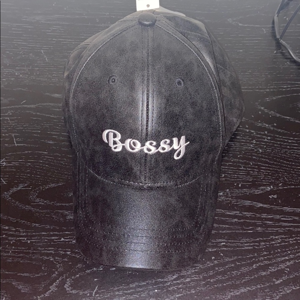Black Bossy Baseball Cap